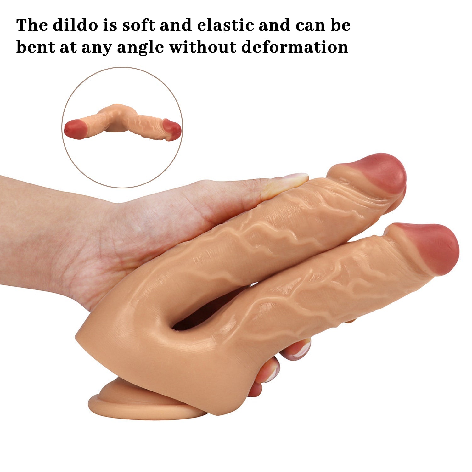 Flesh Realistic 8 Inch Double Penetration Dildo