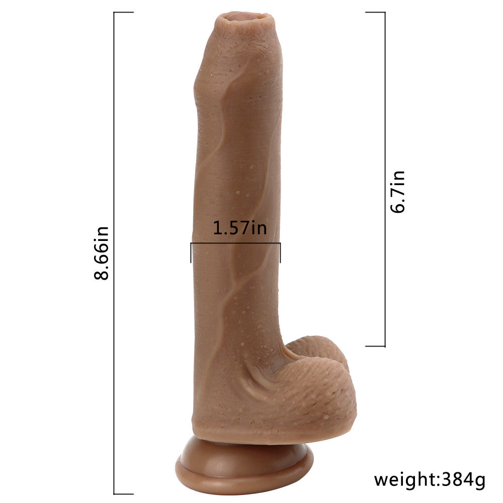 8 Inch Silicone Realistic Foreskin Dildo