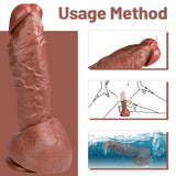 Charger l&#39;image dans la galerie, 10 inch Brown Suction Cup Realistic Dildo