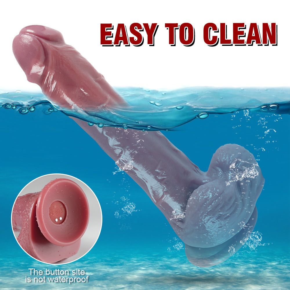 8 Inch Silicone Realistic Electric Thrusting Dildo