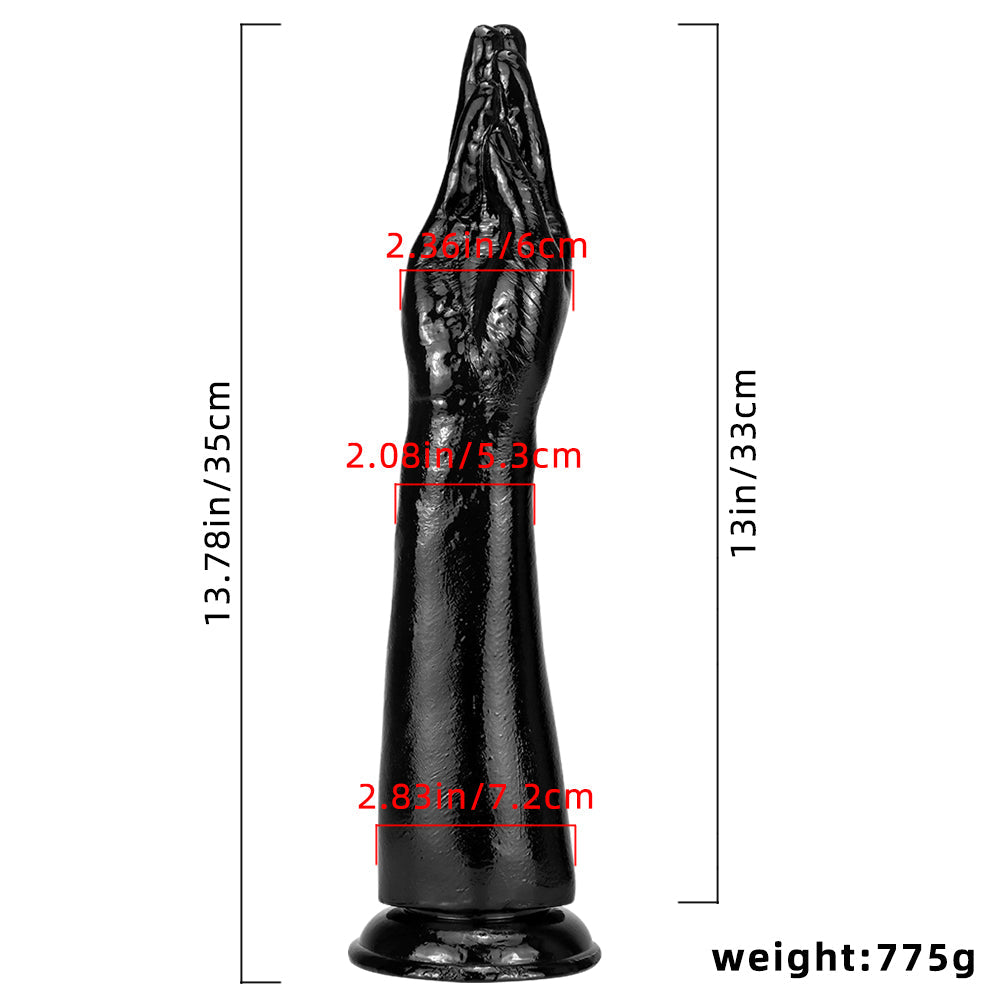 13 Inch Big Black Realistic Fist Anal Dildo