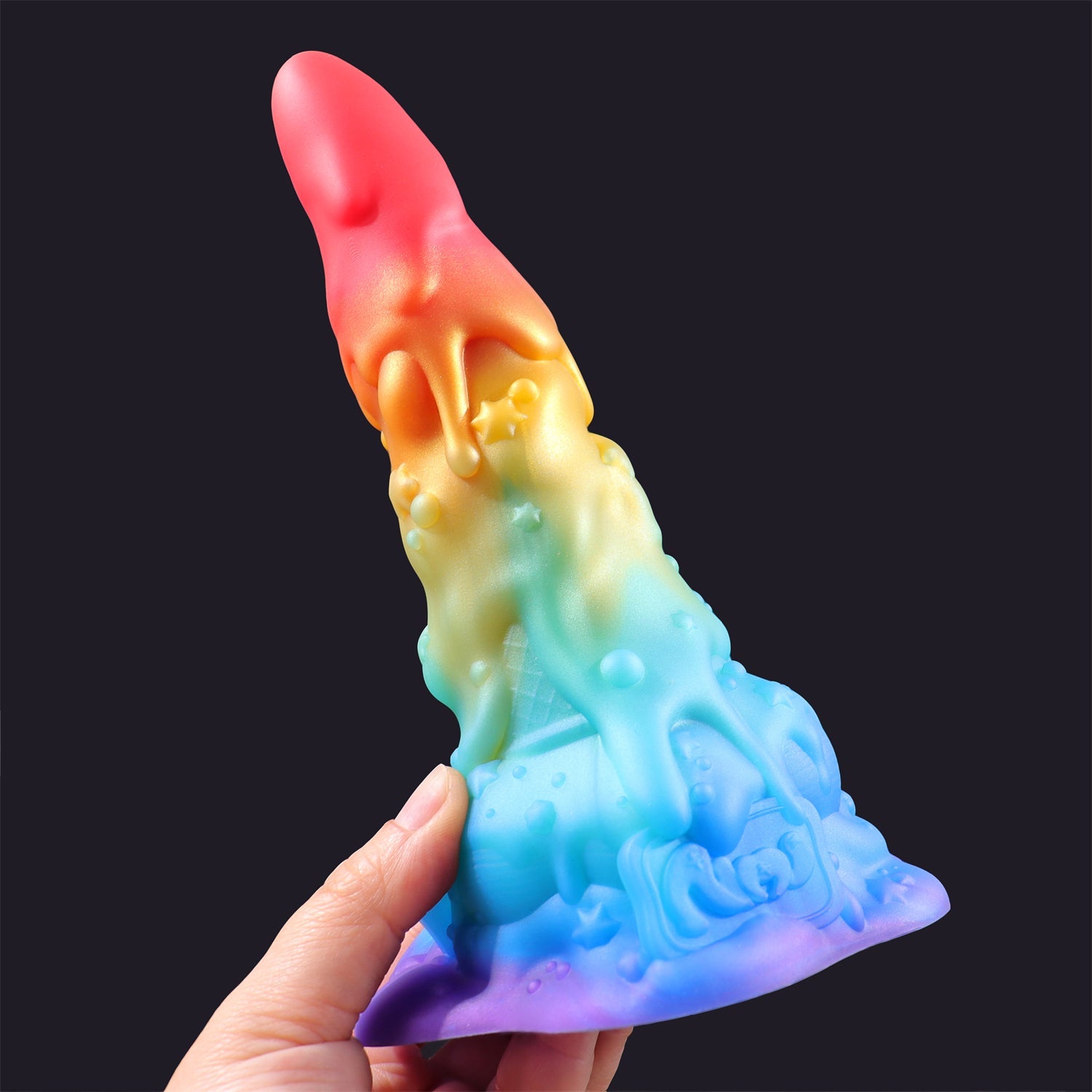 7 Inch Ice Cream Cone Rainbow Dildo