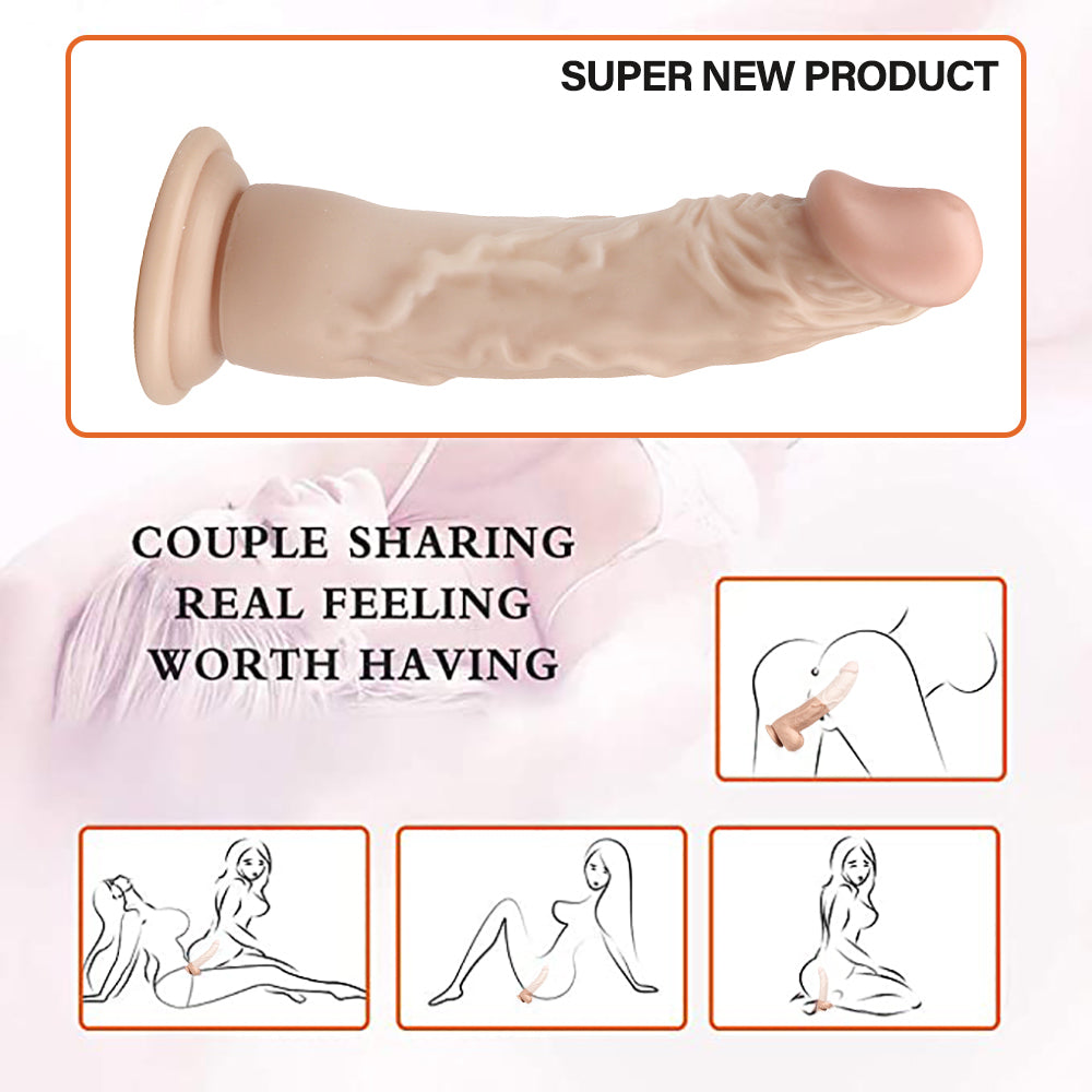 8 Inch super straight skin color dildo