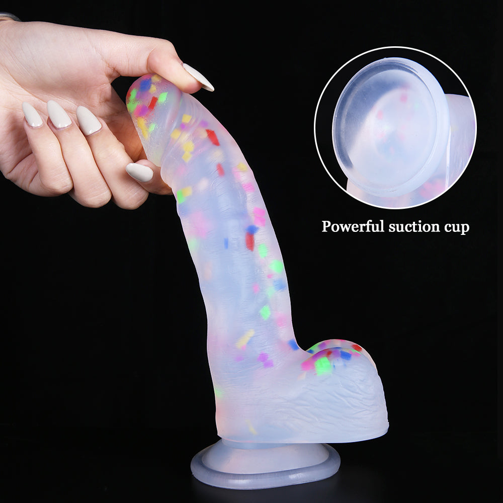 7 Inch Confetti Jelly Strap On Dildo