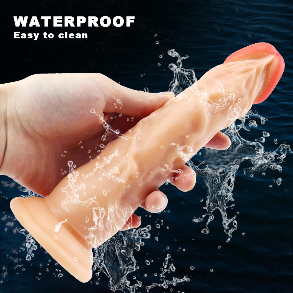 8 Inch Realistic Textured Straight Dildo