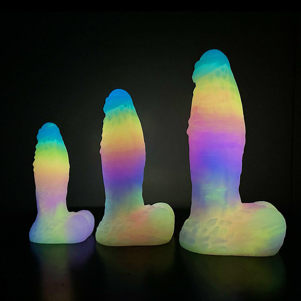 Rainbow Glow In The Dark Monster  Dildo