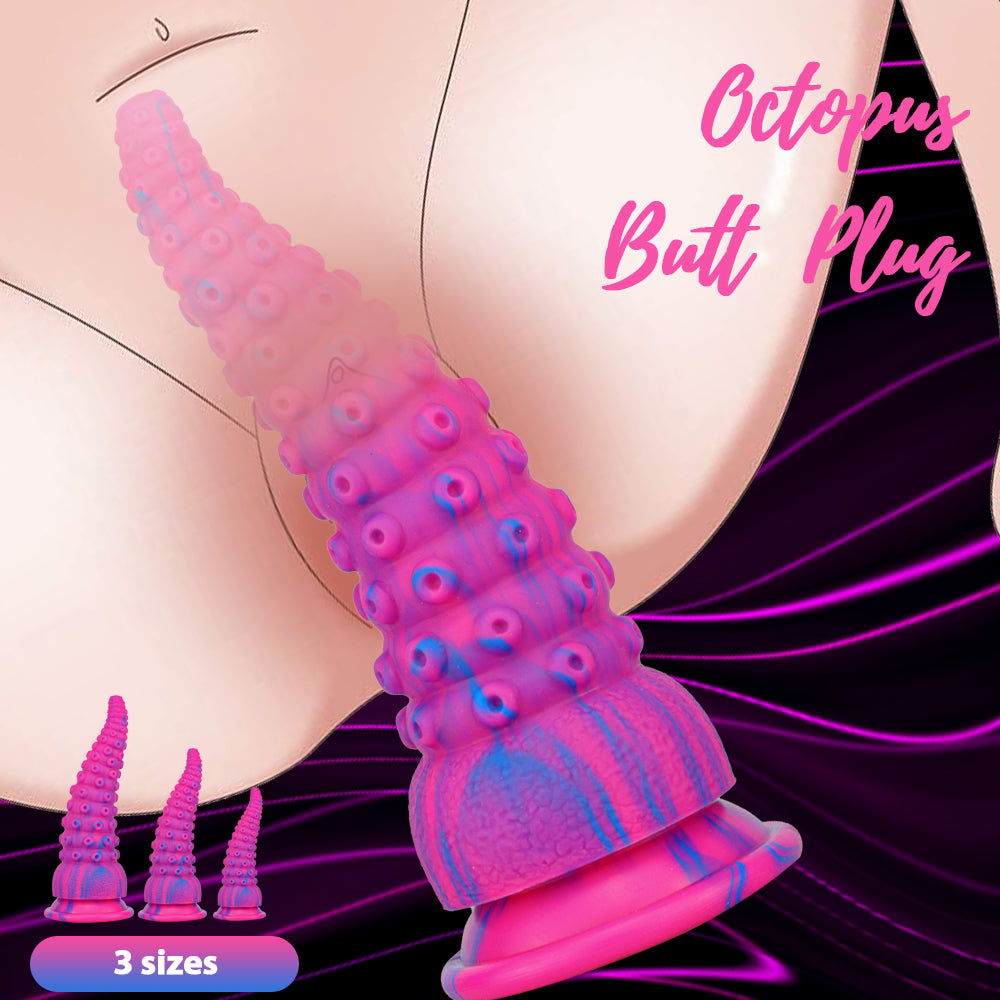 Pink Octopus Feet Suction Cup Tentacle Dildo