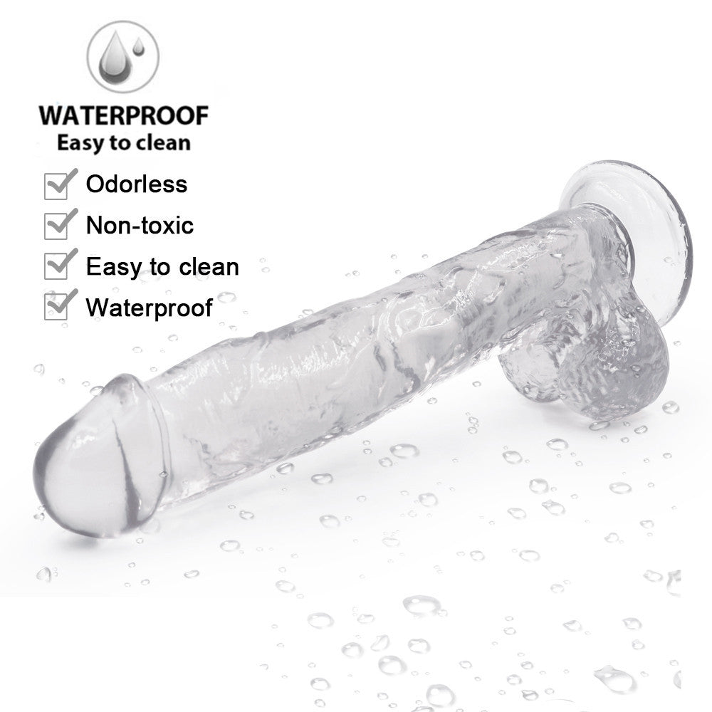 10 Inch Transparent Realistic Jelly Dildo