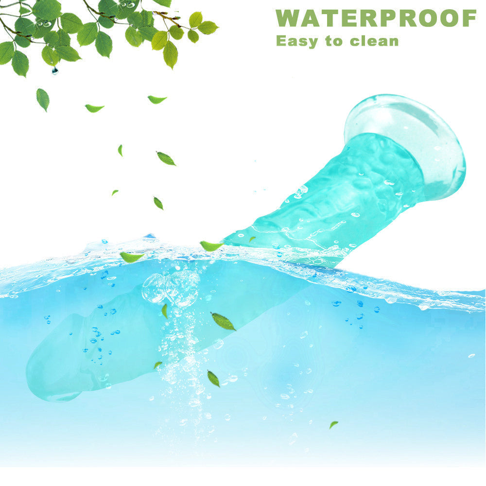 Green 8 Inch Slim Jelly Dildo