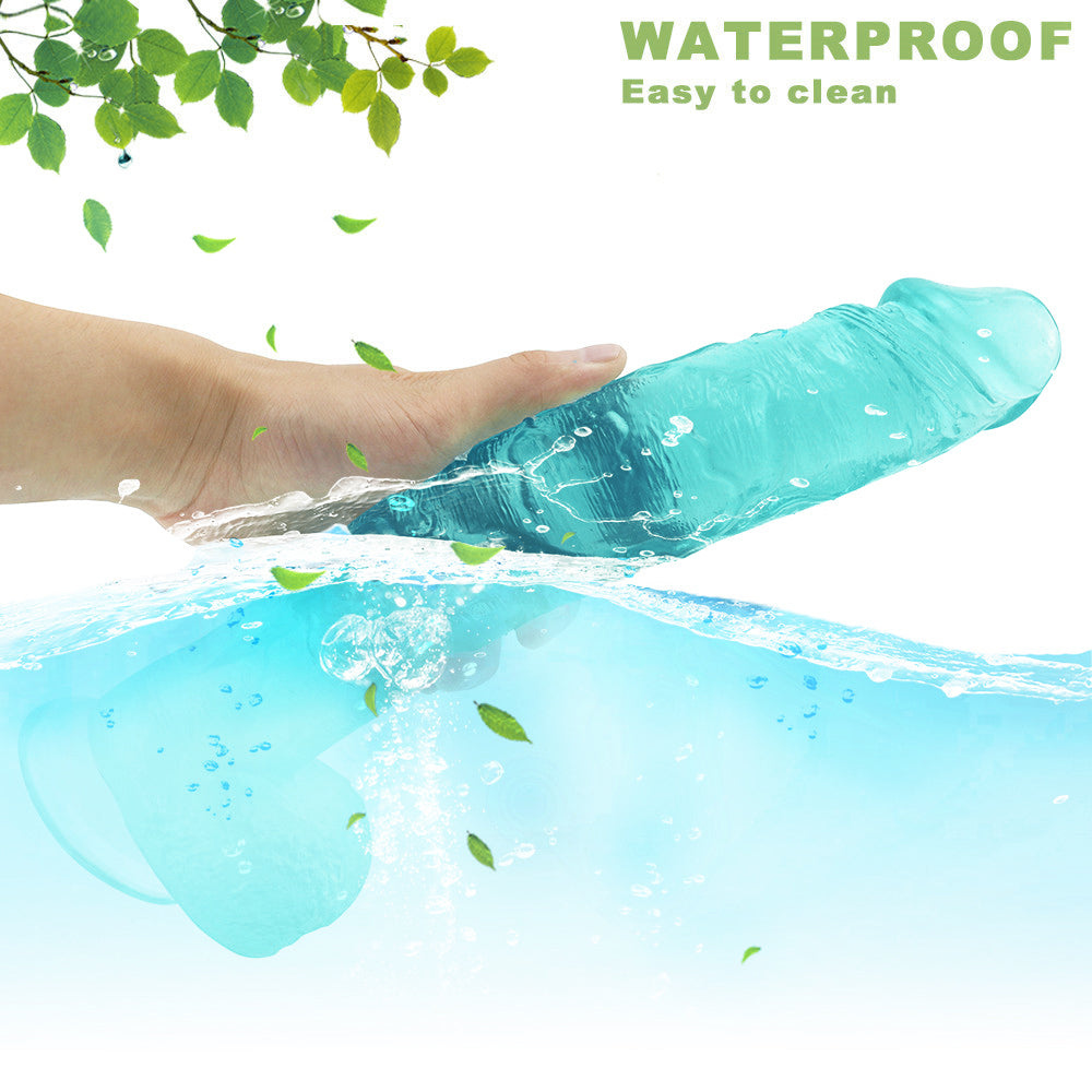 10 Inch Green Big Clear Jelly Dildo