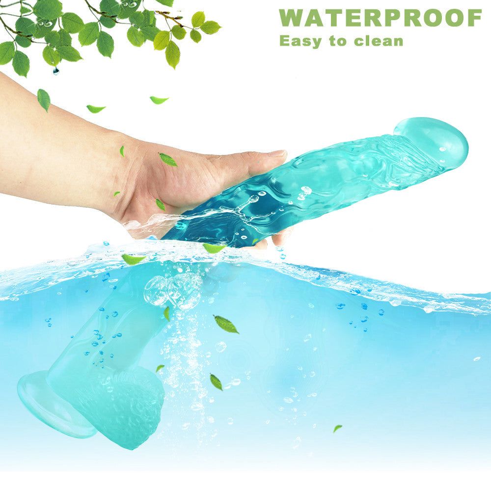 16 Inch Green Extra Long Jelly Dildo
