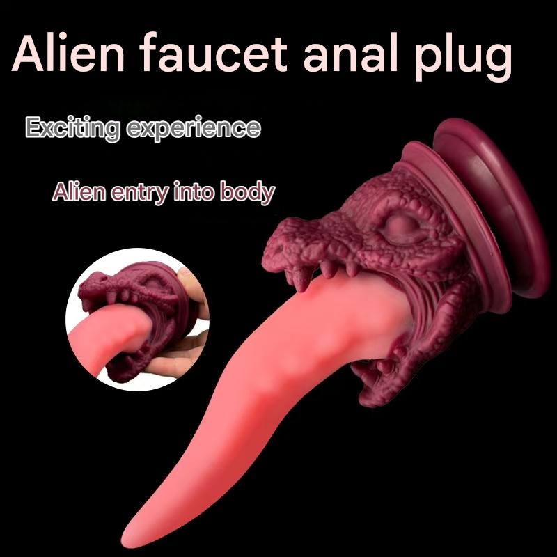 Silicone Alien Dragon Tongue Fantasy Dildo