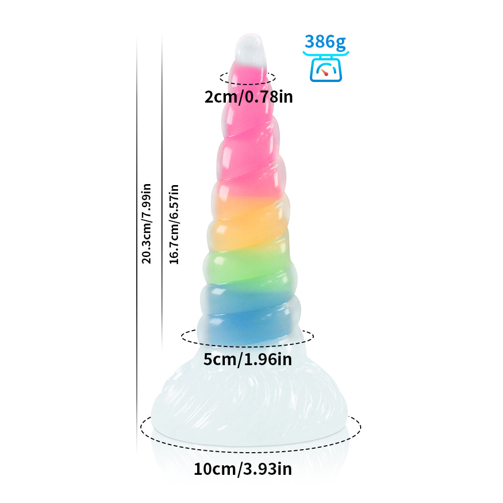 Rainbow Glow-in-the-Dark Unicorn Dildo