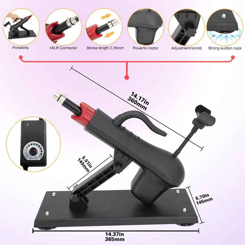 Black Remote Controlled Adjustable Powerful Sex Machine