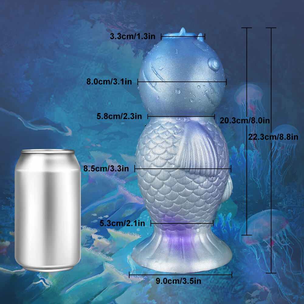 Blue Fantasy Carp Creature Ovipositor Dildo