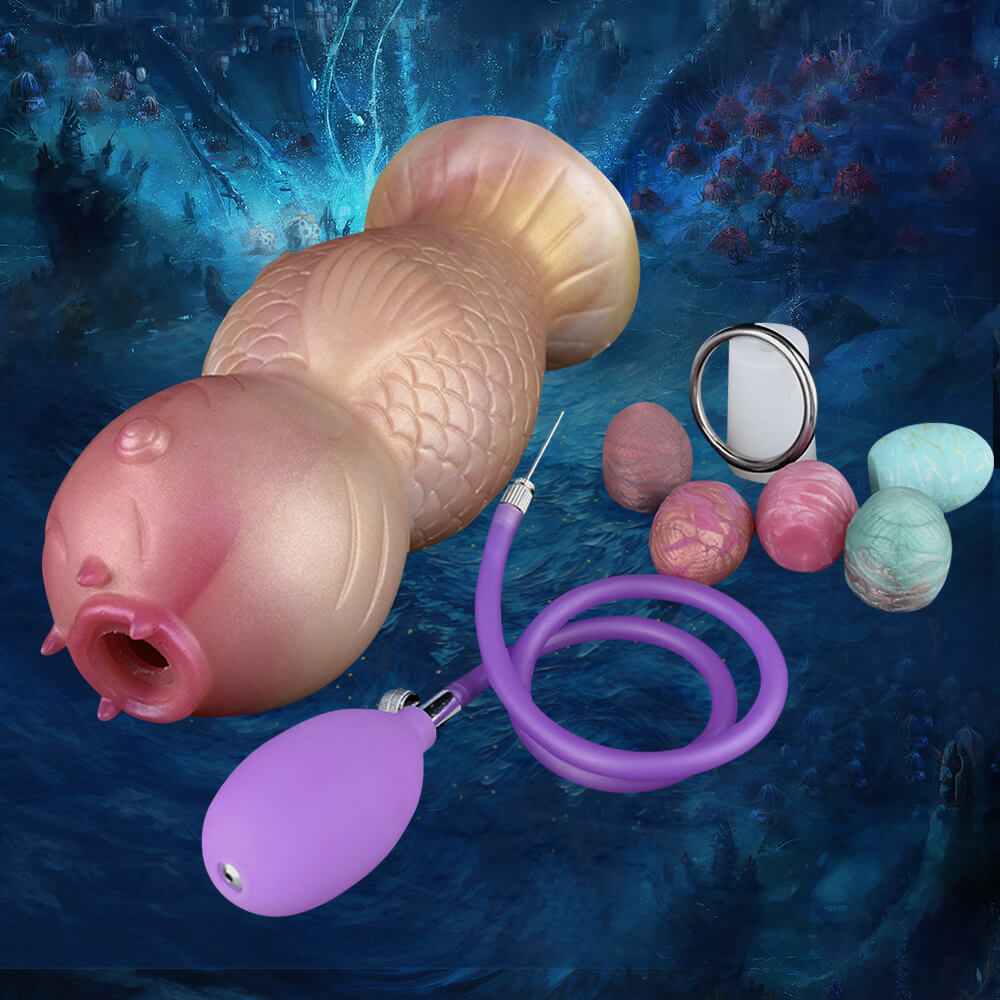 Blue Fantasy Carp Creature Ovipositor Dildo