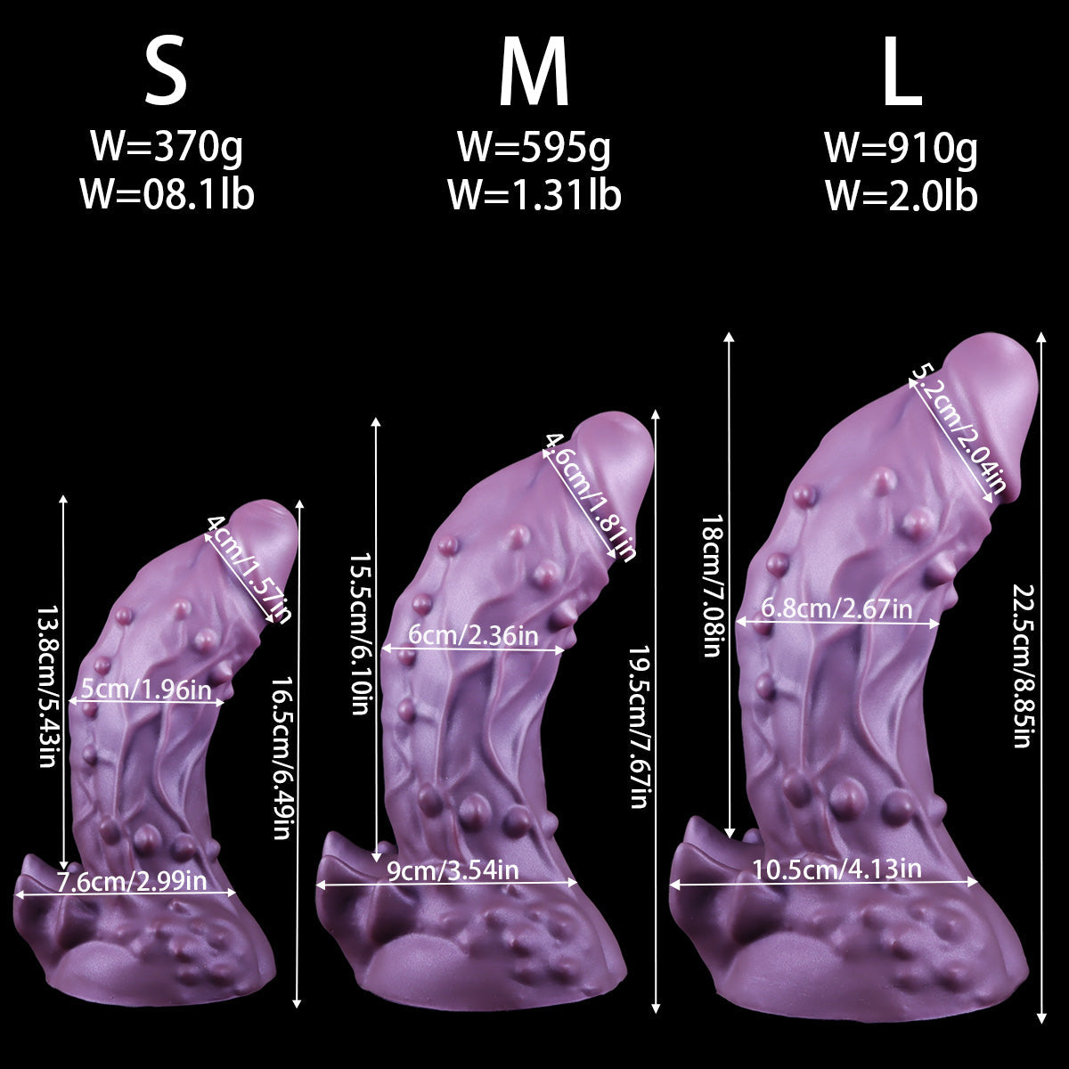 Purple Wolf Cock Curved G Spot Fantasy Dildo