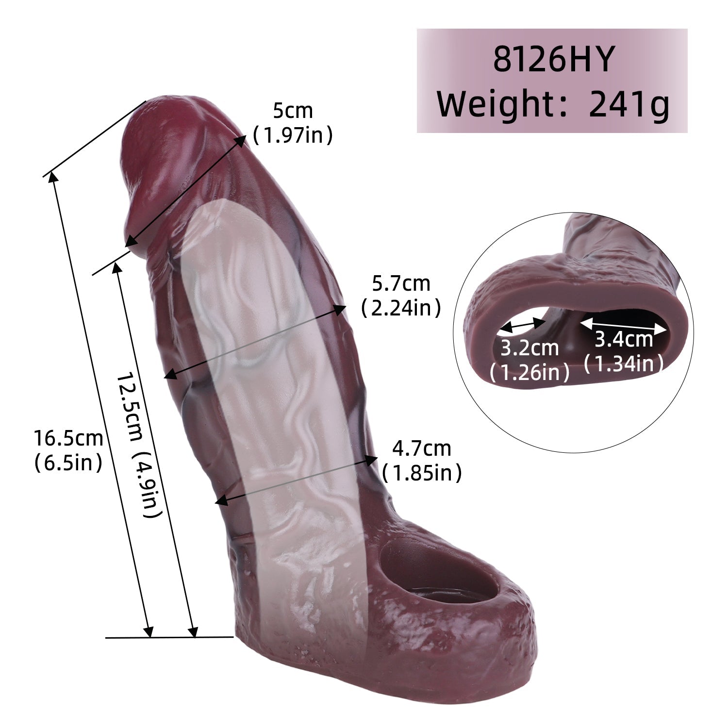 6 Inch Brown Male Penis Enlargement Sleeve