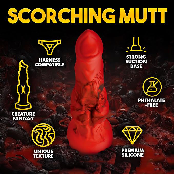 Fantasy Red Silicone Wolf Knot Dildo