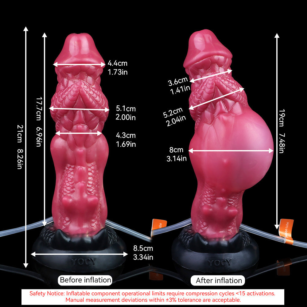 8 Inch Red Spiked Dragon Squirting Dildo