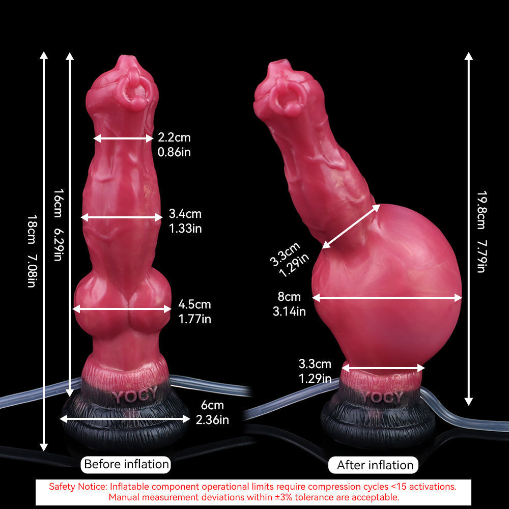 7 Inch Red Dog Inflatable Ejaculating Dildo