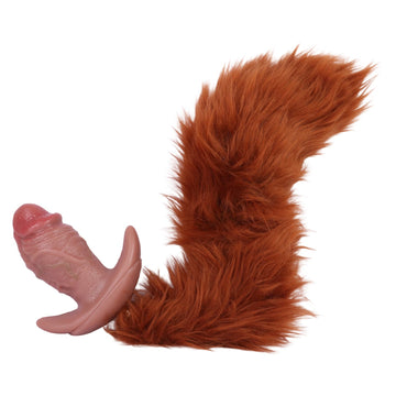 Realistic Fat Penis Fox Tail Plug