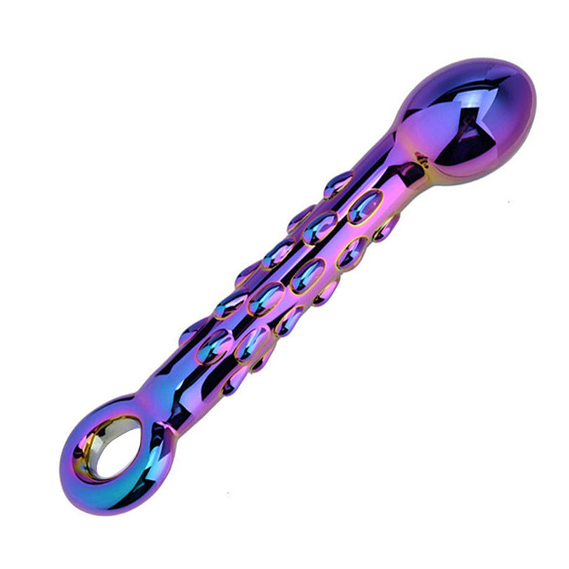 Purple Electroplated G-spot Glass Dildo