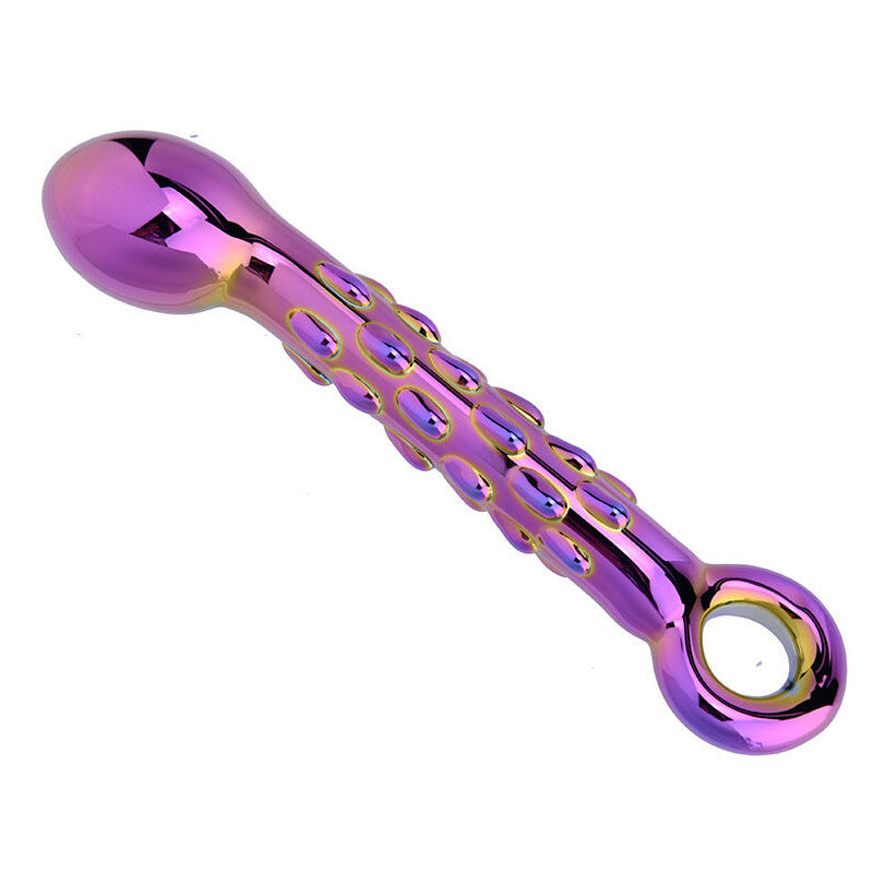 Purple Electroplated G-spot Glass Dildo