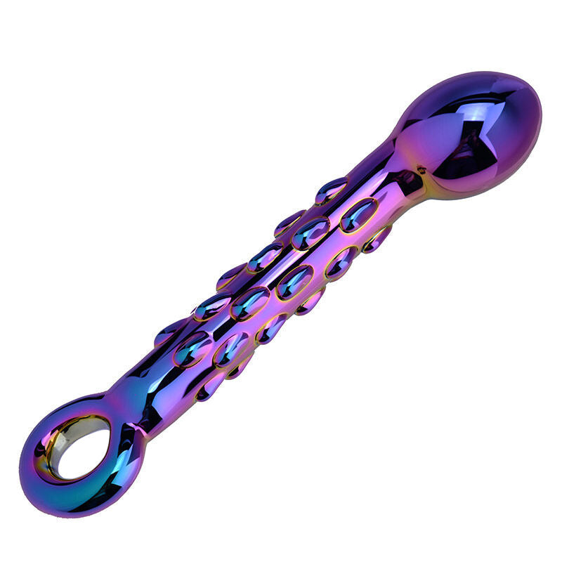 Purple Electroplated G-spot Glass Dildo