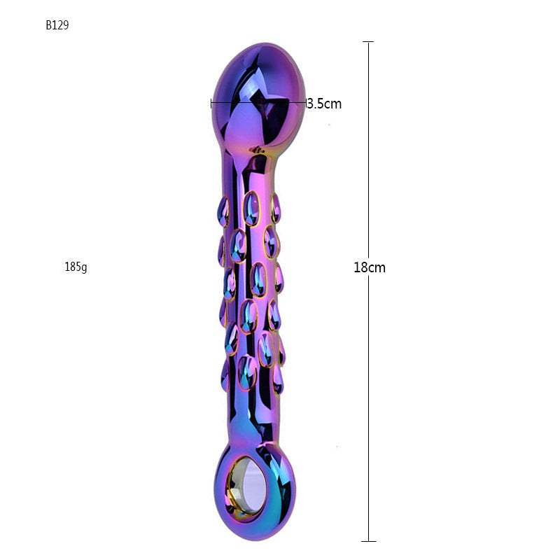 Purple Electroplated G-spot Glass Dildo