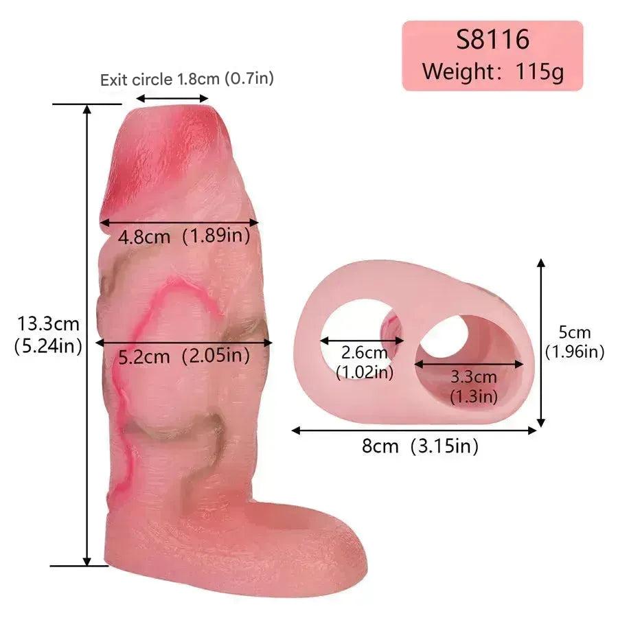 Lifelike Silicone Male Long-Lasting Penis Sleeve