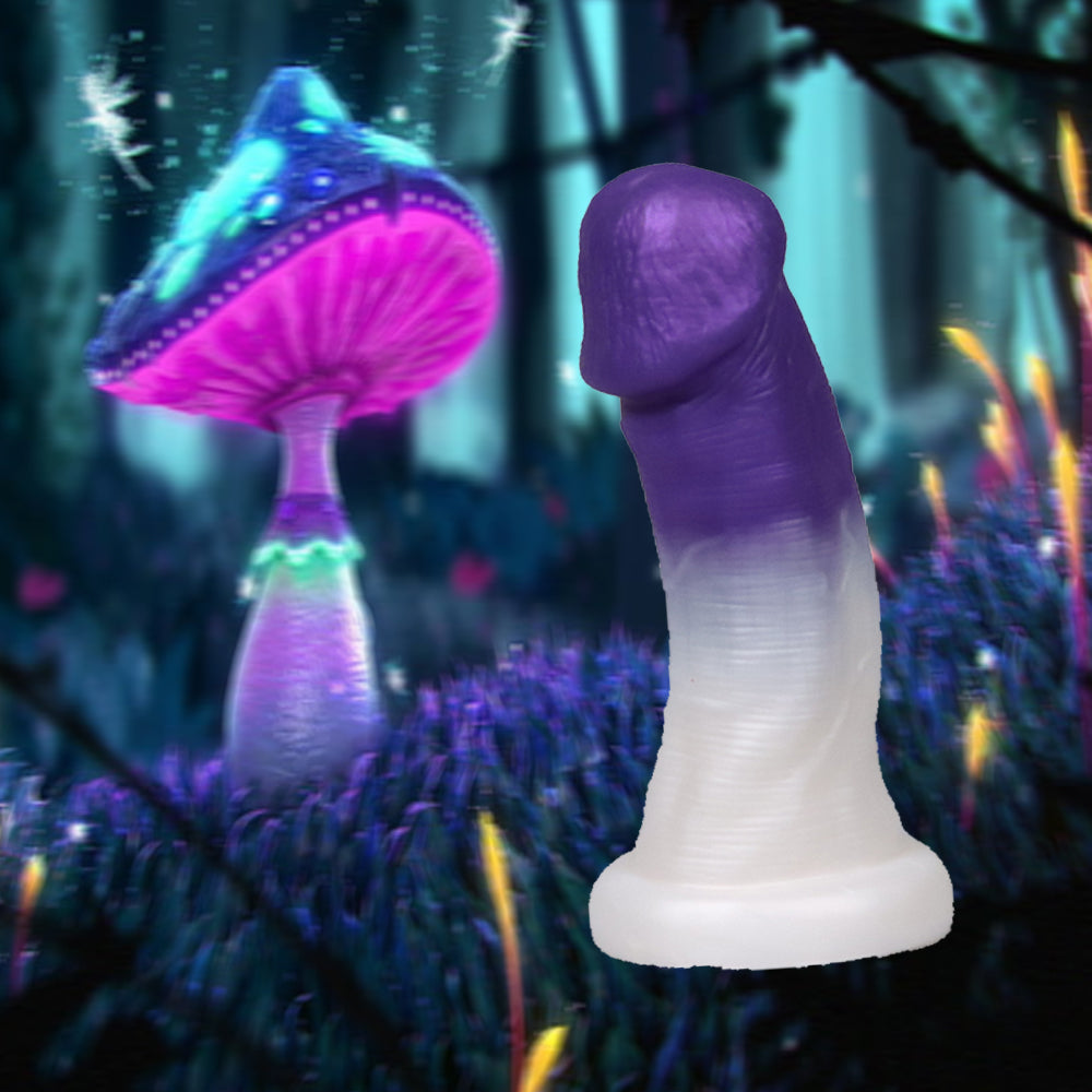 Brown Mushroom Head Silicone 7 Inch Dildo