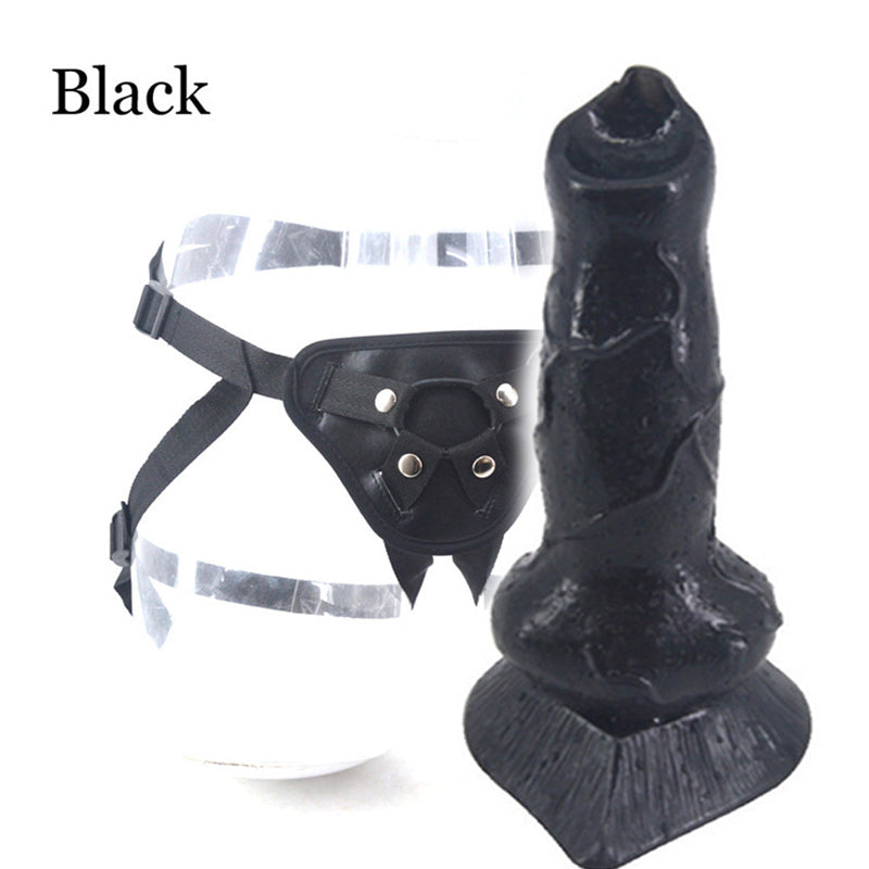 6 Inch Beginner Black Strap On Dog Dildo