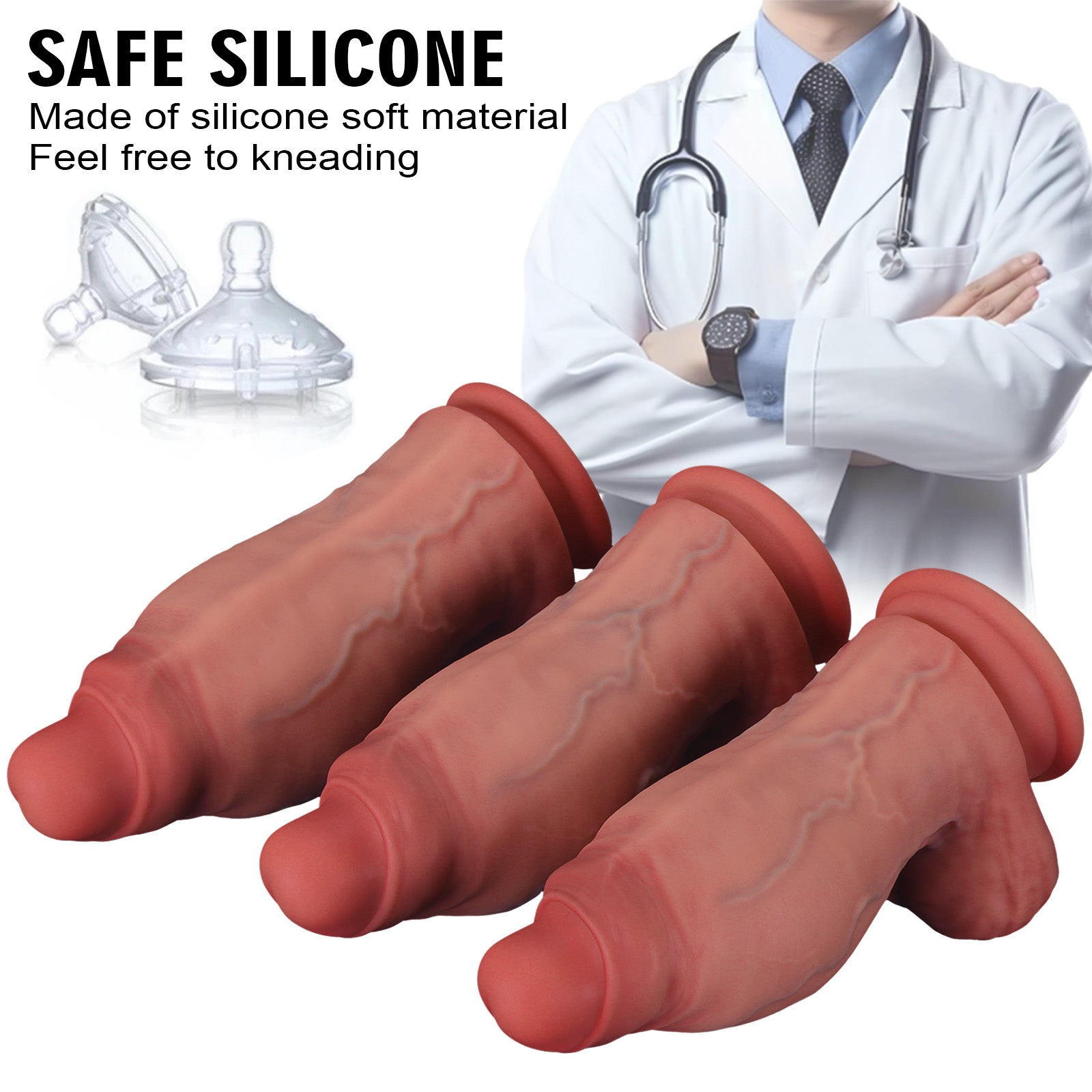 Liquid Silicone Extra Thick 3 Inch Wide Dildo