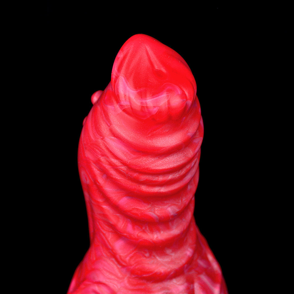 7 Inch Red Knot Spiked Dog Dildo