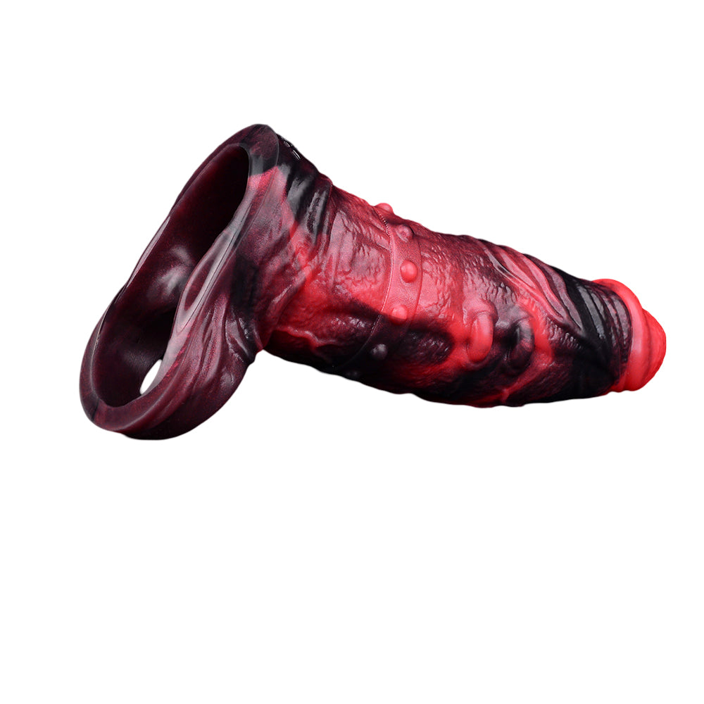7 Inch Silicone Demonic Vibrating Penis Sleeve