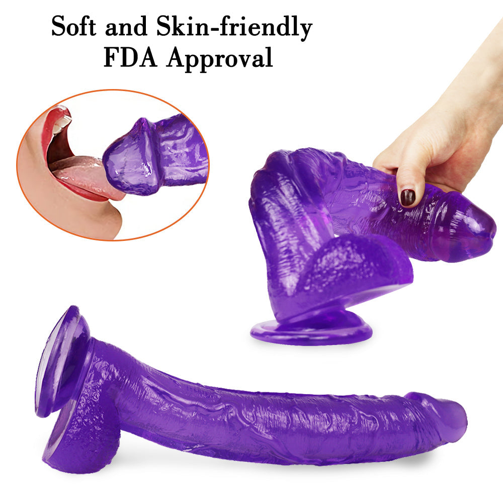 10 Inch Purple Wearable Big Jelly Dildo