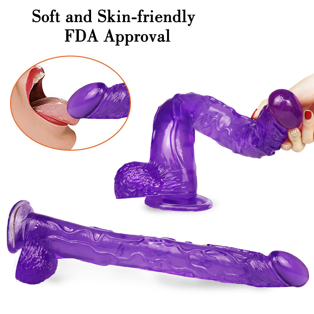 16 Inch Purple Extra Long Jelly Dildo