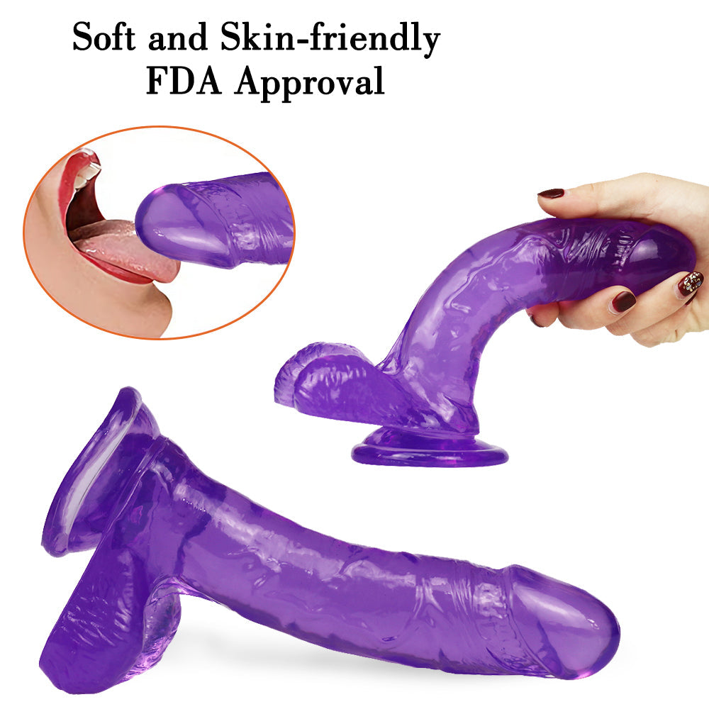 7 Inch Purple Realistic Jelly Dildo