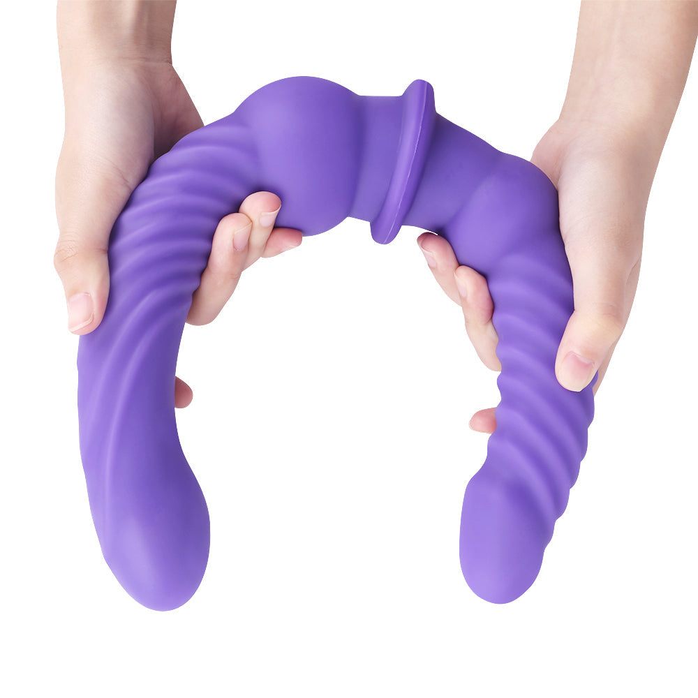 17 Inch Long Purple Knot Double Ended Dildo