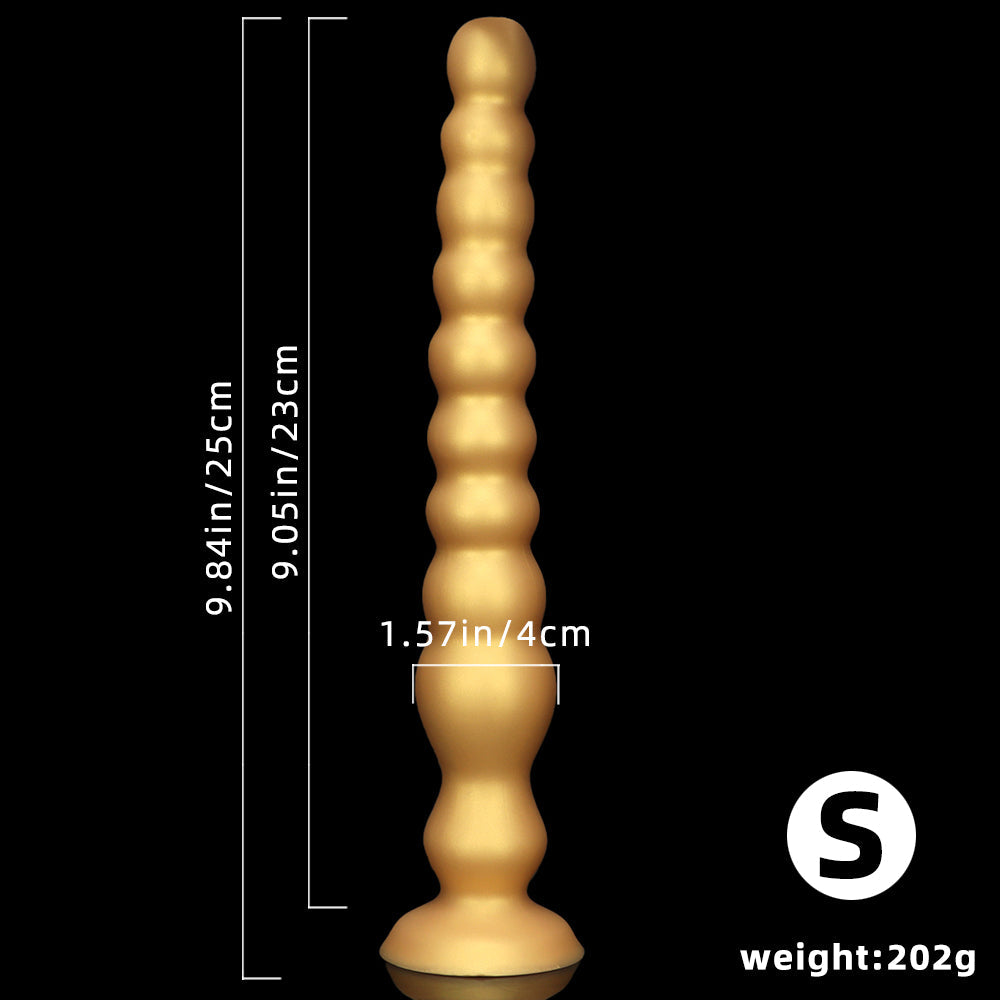 Gold Silicone Anal Beaded Custom Dildo