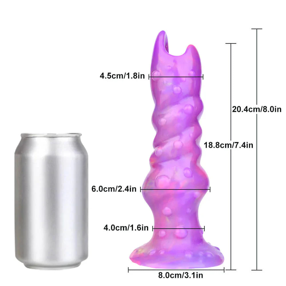 8 Inch Purple Luminous Ovipositor Dildo