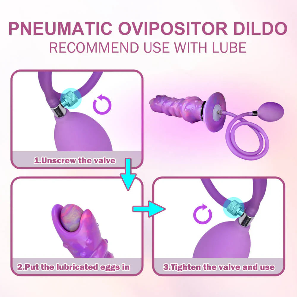 8 Inch Purple Luminous Ovipositor Dildo