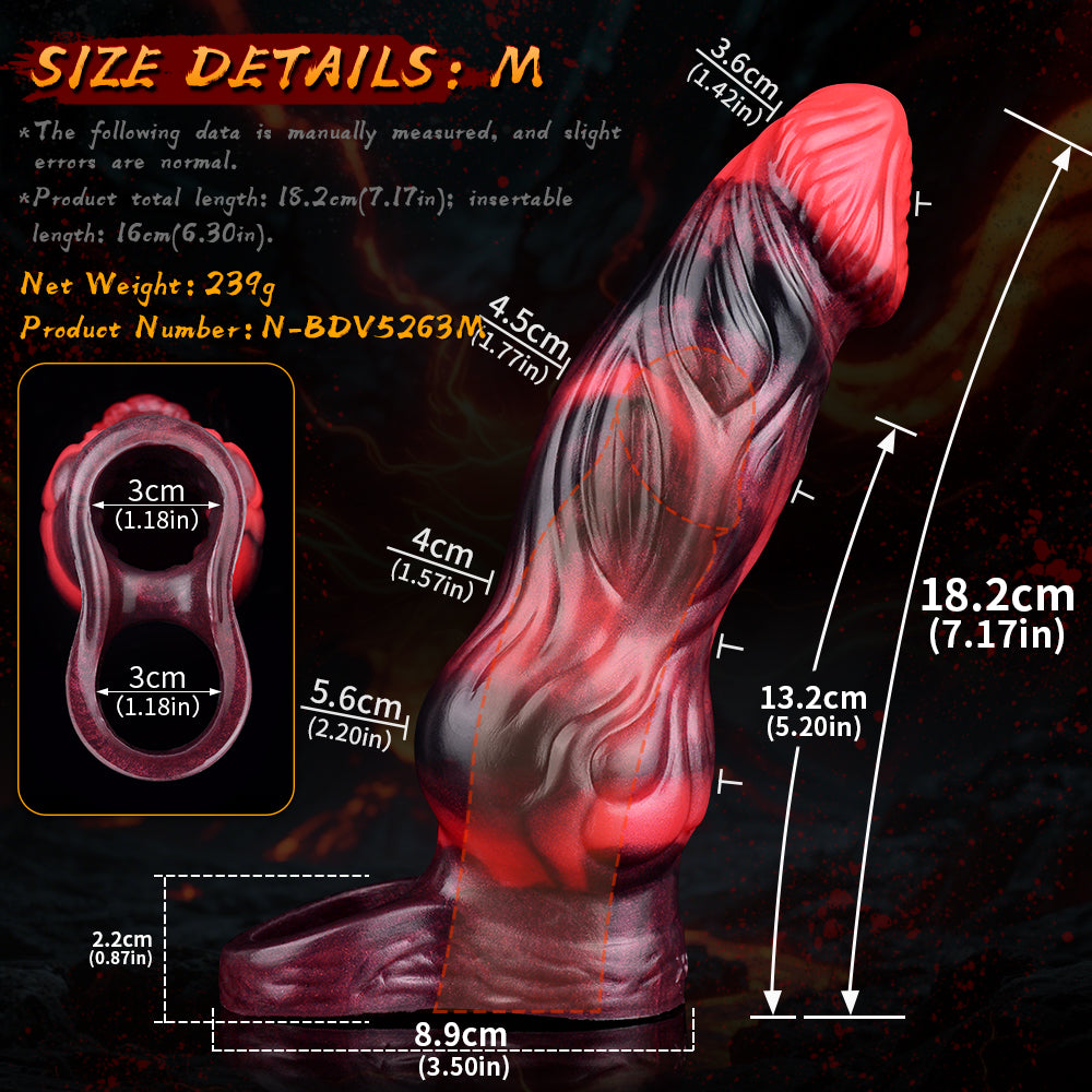 7 Inch Silicone Hellfire Vibrating Penis Sleeve