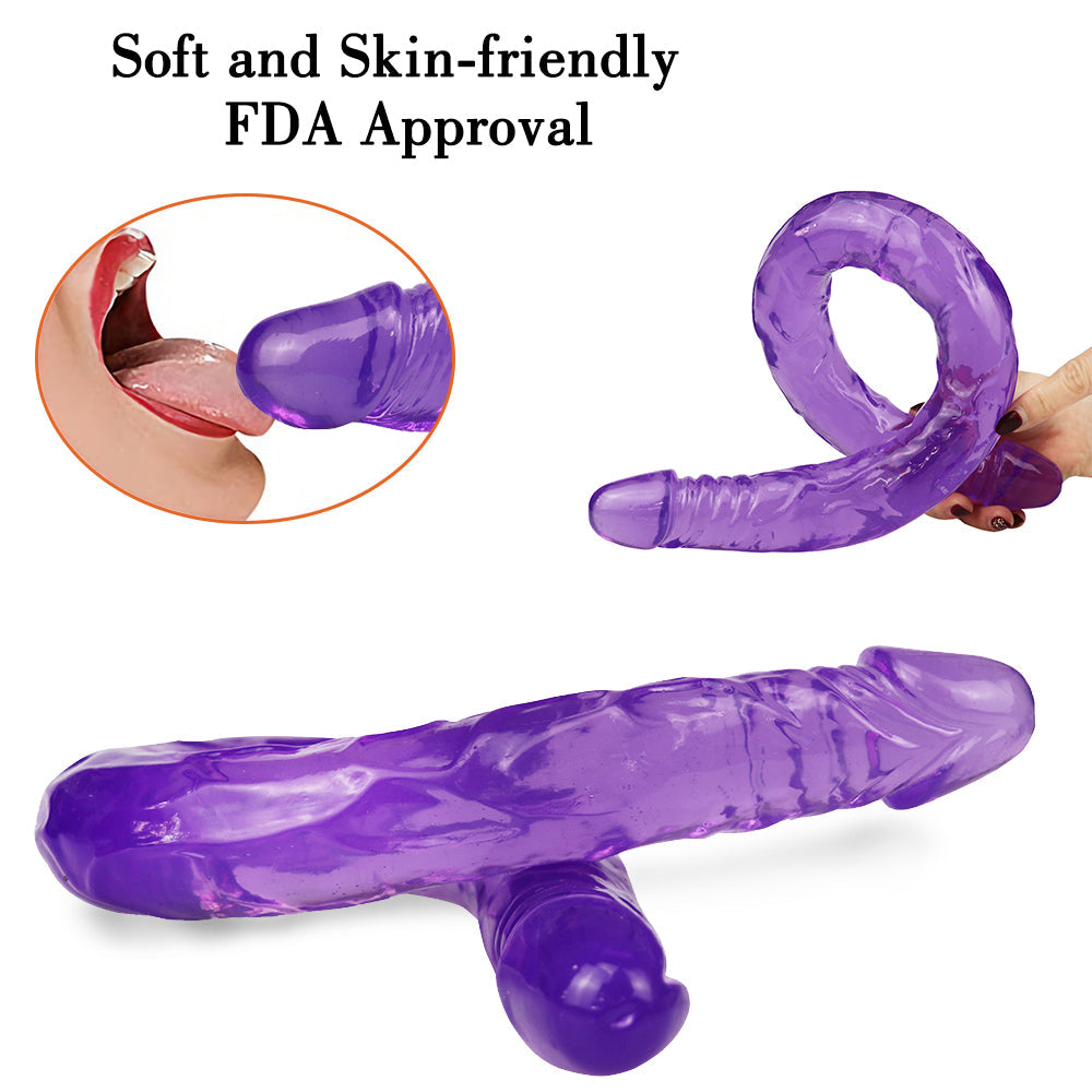 22 Inch Purple Jelly Lesbian Double Dildo