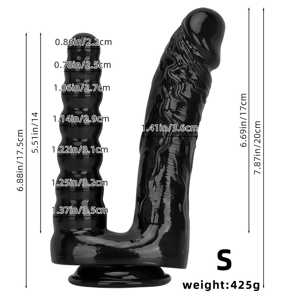 Black Realistic Big Double Penetration Dildo