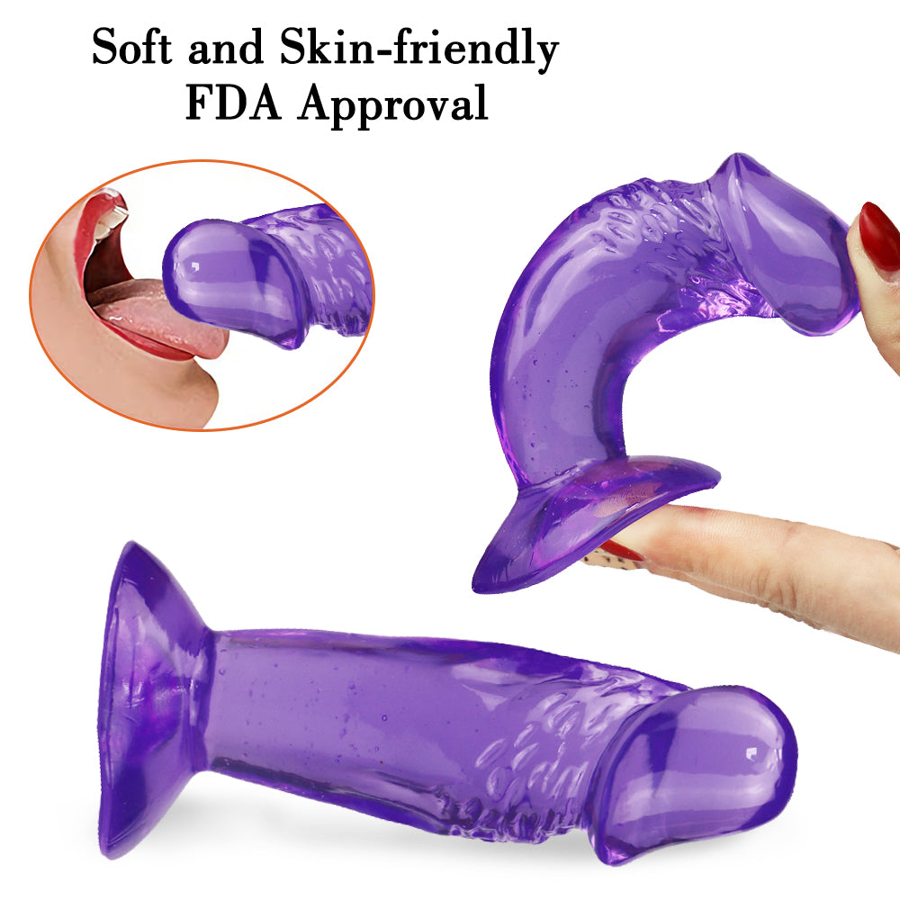 Short rough purple dildo