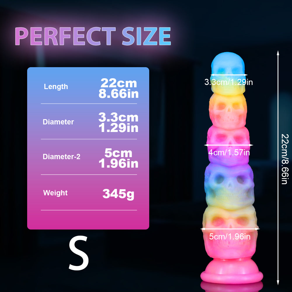 Glow in the Dark Skull Colorful Anal Dildo