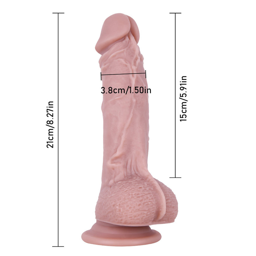 8 Inch Textured Silicone Realistic Dildo