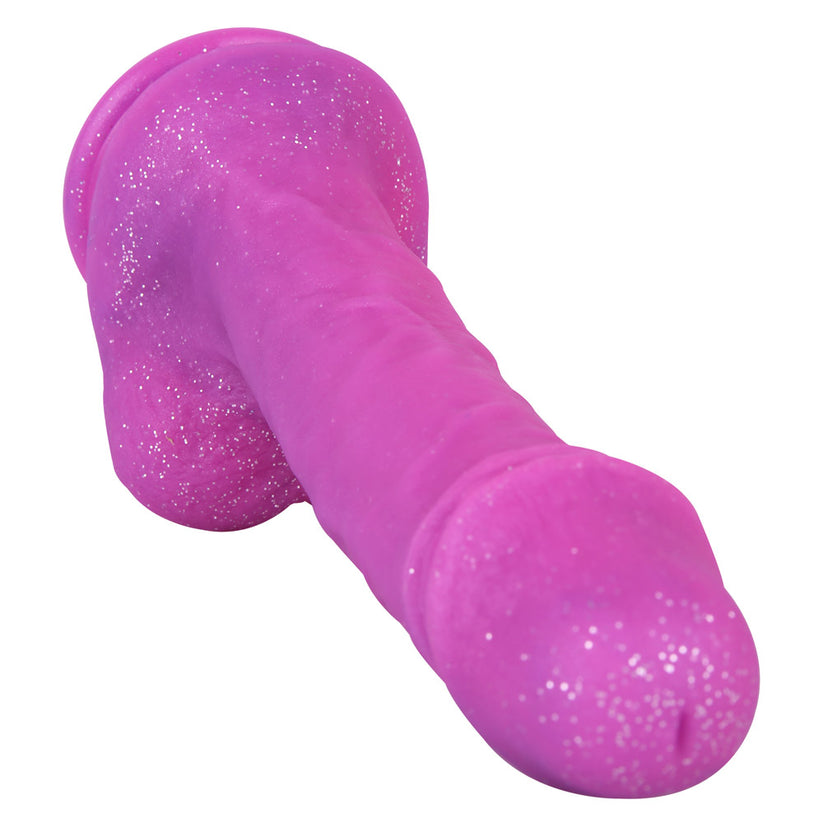 Gode ​​en silicone pailleté violet de 8,26 pouces